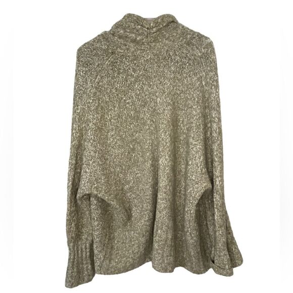 Angel of the North Womens Green/White Dolman Sleeve Open Cardigan Sweater - Picture 4 of 8